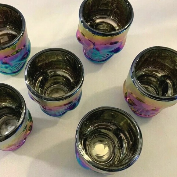6 Iridescent Skull Shot Glasses by Circleware Rainbow Fusion - Picture 12 of 16